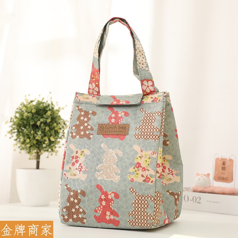 neue stil funktionale modus kühler Mittagessen Kasten tragbare isolierte leinwand mittagessen tasche heißer lebensmittel picknick tasche: D Bär