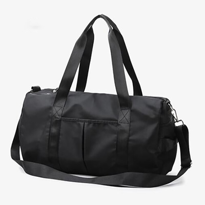 Oxford ao ar livre sacos de ginásio esportes das mulheres treinamento fitness bolsa viagem yoga esteira saco de desporto com compartimento sapatos: black