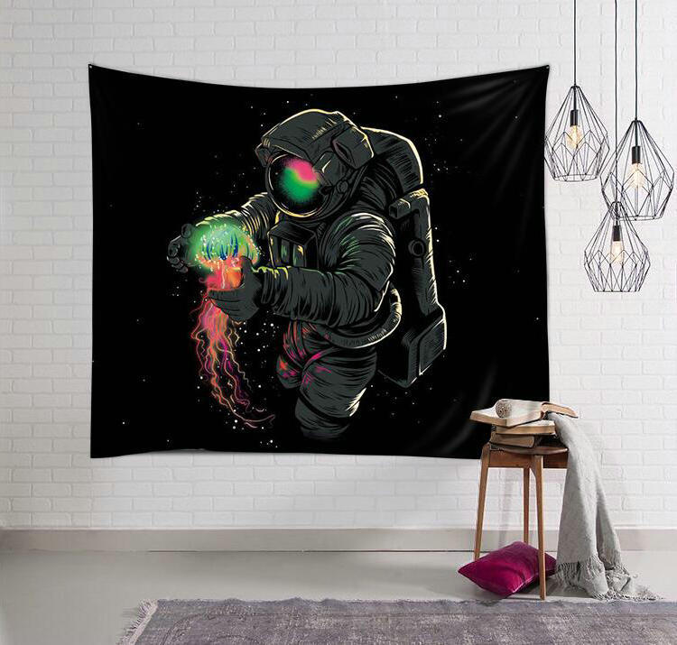 150x100cm Beautiful Spaceman Printed Wall Tapestry... – Grandado