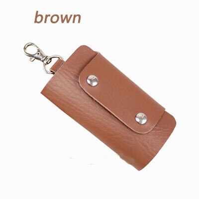 Key Wallet Purse Cheap Candy Colors Women Men's Pu Leather Pocket Keys Organizer Holder Pouch Case Bag for Car: brown