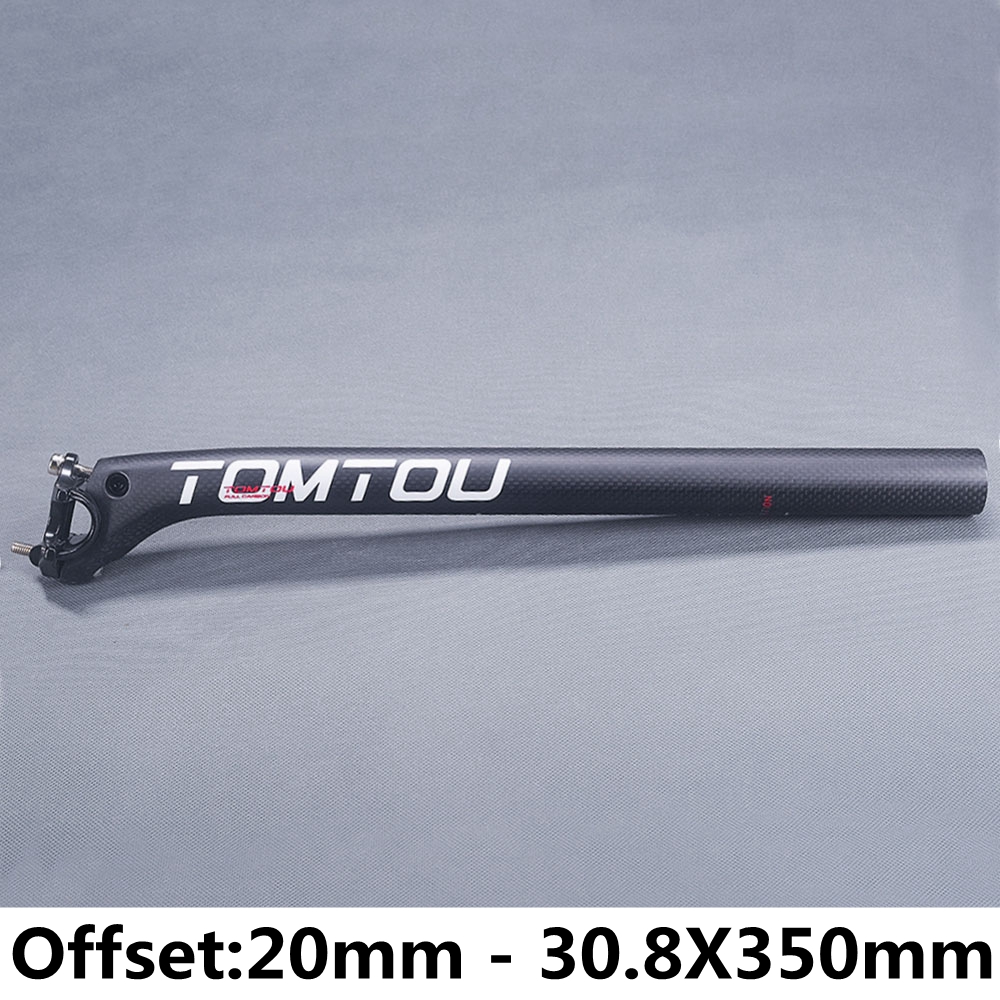 Tomtou carbonvezel fietszadelpen fietsonderdelen 3k mat wit offset 0mm 5mm 20mm diameter 27.2mm 30.8mm 31.6mm: 20mm 30.8 x 350mm