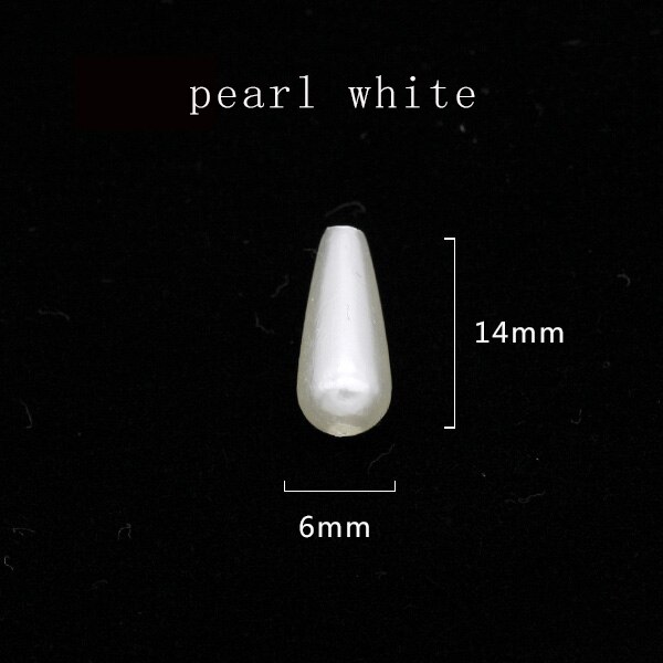 100p 6 x 10mm 6 x 14mm 8 x 15mm 8 x 20mm 8 x 30mm dråbe / pære elfenben / hvid sy på efterligning perle smykker gør perler diy spacer perler: 6 x 14mm elfenben