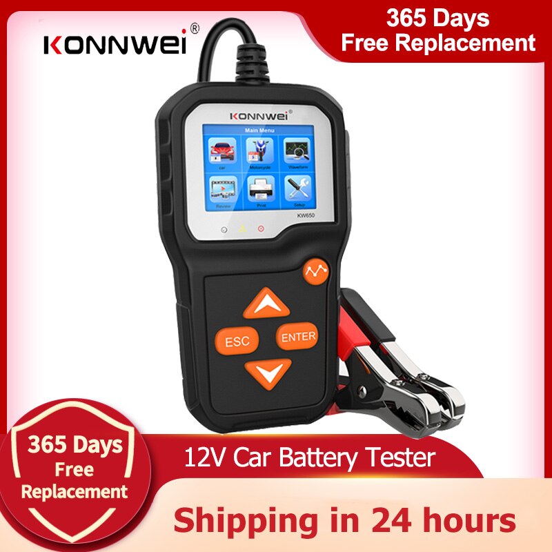 Konnwei KW650 Auto Batterij Tester Voor 6V/12V Analyzer 100 Tot 2000 Cca Auto Quick Zwengelen Opladen tester Batterij Tool