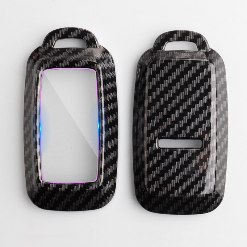 Chery Carbon Fiber Abs Key Case Voor Jetour X70 X90 X95 3 Knoppen Smart Remote Fob Cover Sleutelhanger Protector Bag