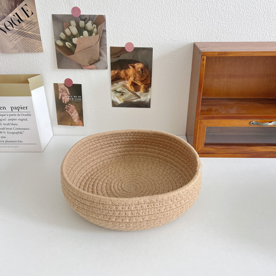 Ronde Desktop Opbergmanden Sieraden Sleutel Afstandsbediening Organisator Slaapzaal Slaapkamer Bureau Speelgoed Cosmetische Boek Pen Dozen: Chocolade