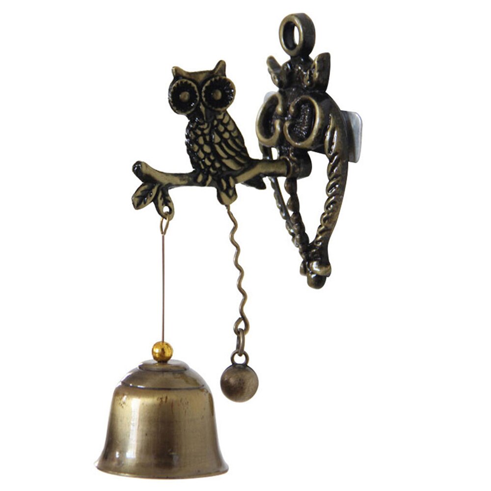 Timbre colgante de Metal para puerta, estilo Retro Vintage, Animal, caballo, elefante, en forma de búho, decoración del hogar