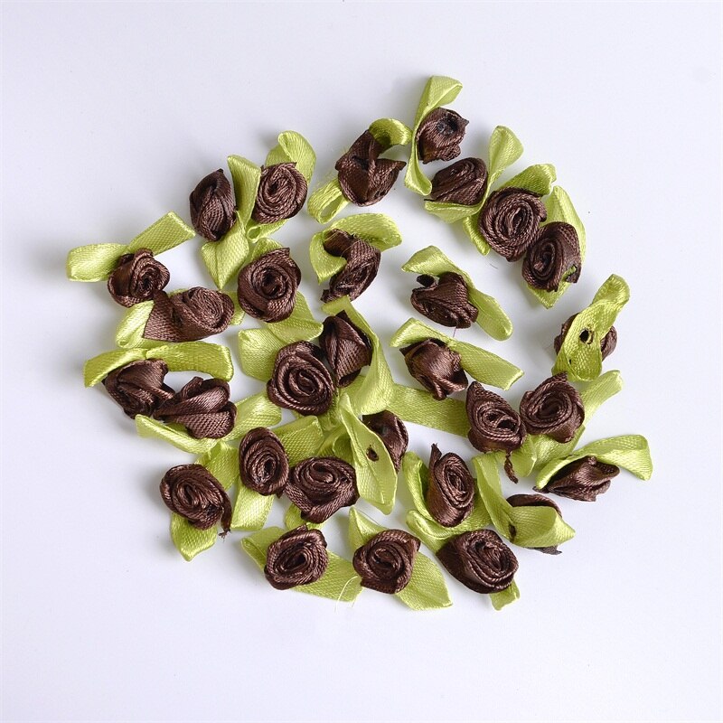 Mini Roses artificielles en soie, 500 pièces, 1.5cm, ruban en Satin, fleurs, fait à la main, décoration de mariage