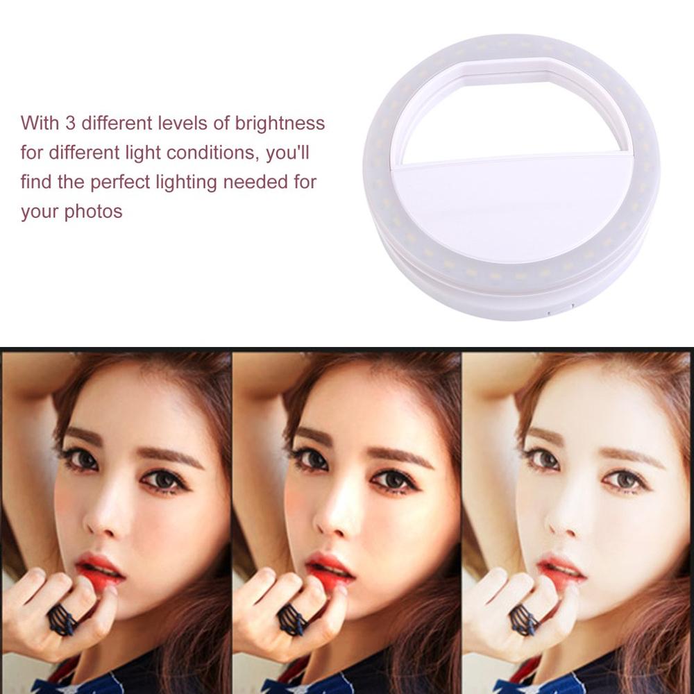 Mobile Phone Clip Selfie LED Fill light Auto Flash For Cell Phone Smartphone Round Portable Selfie Flashlight Camera Flashlight