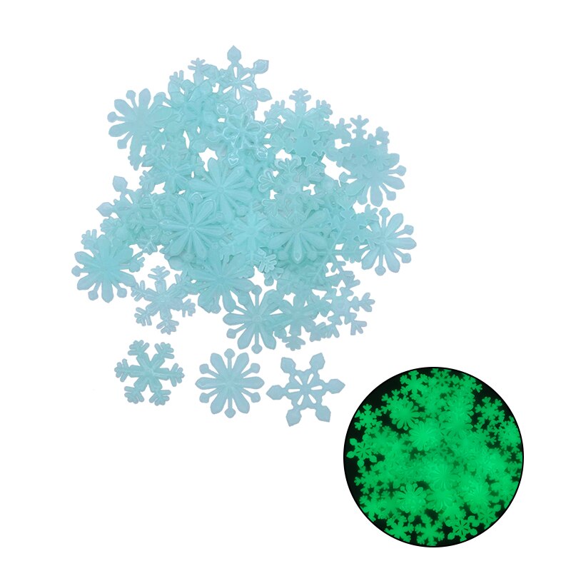 50 Stuks Lichtgevende Sneeuwvlok Glow In The Dark Muurstickers Venster Winkel Decals Kids Baby Kamers Kerst Stickers Home Decor: B03