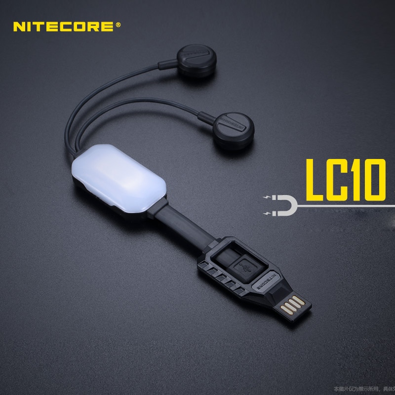 Nitecore LC10 Draagbare Magnetische Outdoor Usb Oplader Voor Cilinder Oplaadbare Li-Ion Batterij 1A Max Dc 5V Met Sensor Light
