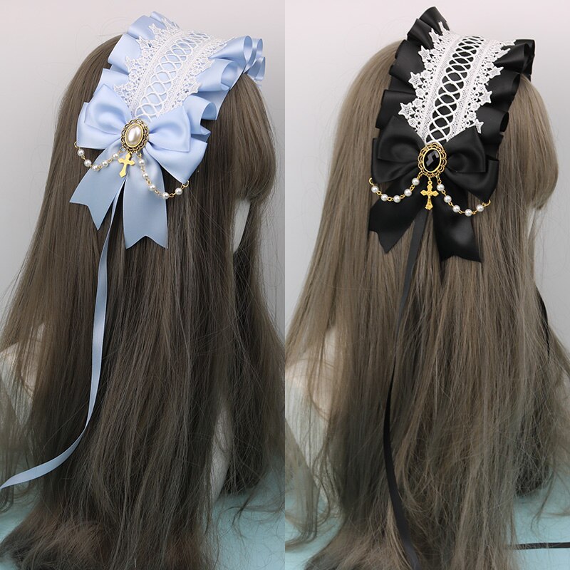 Cintillo japonés suave para el pelo de la Hermana Lolita, cinta para el pelo dulce salvaje kc, accesorios clip LATERAL para el cabello, tocado hecho a mano