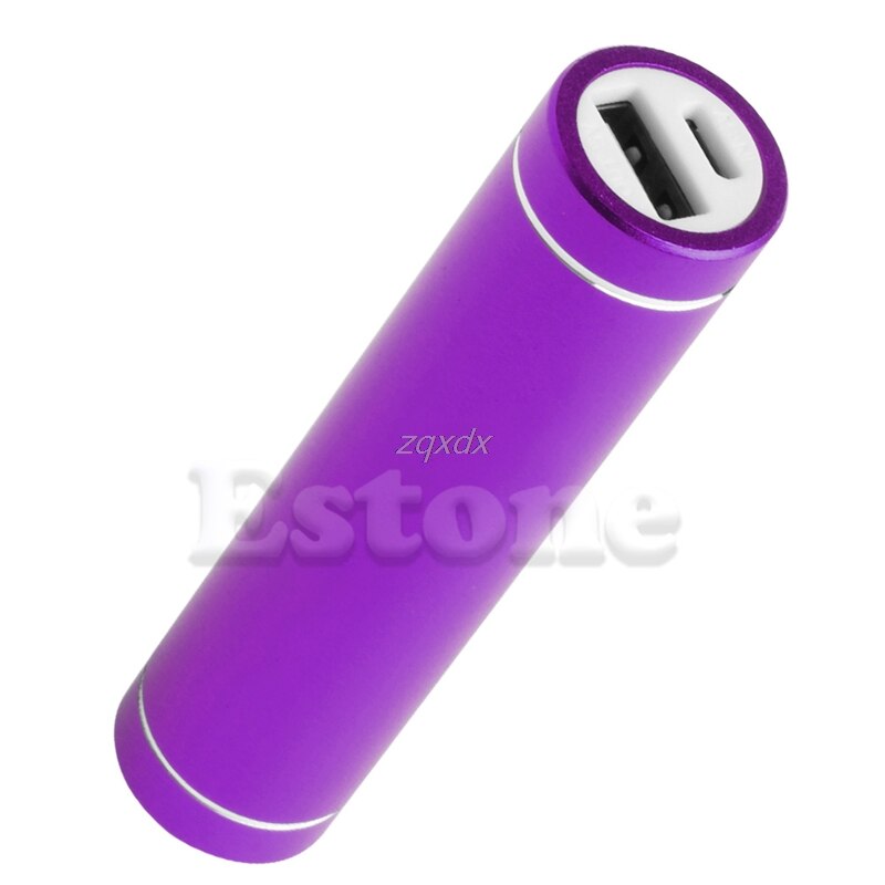 Portable USB Mobile Power Bank Charger Pack Box Battery Case For 1 x 18650 Whosale: Purple