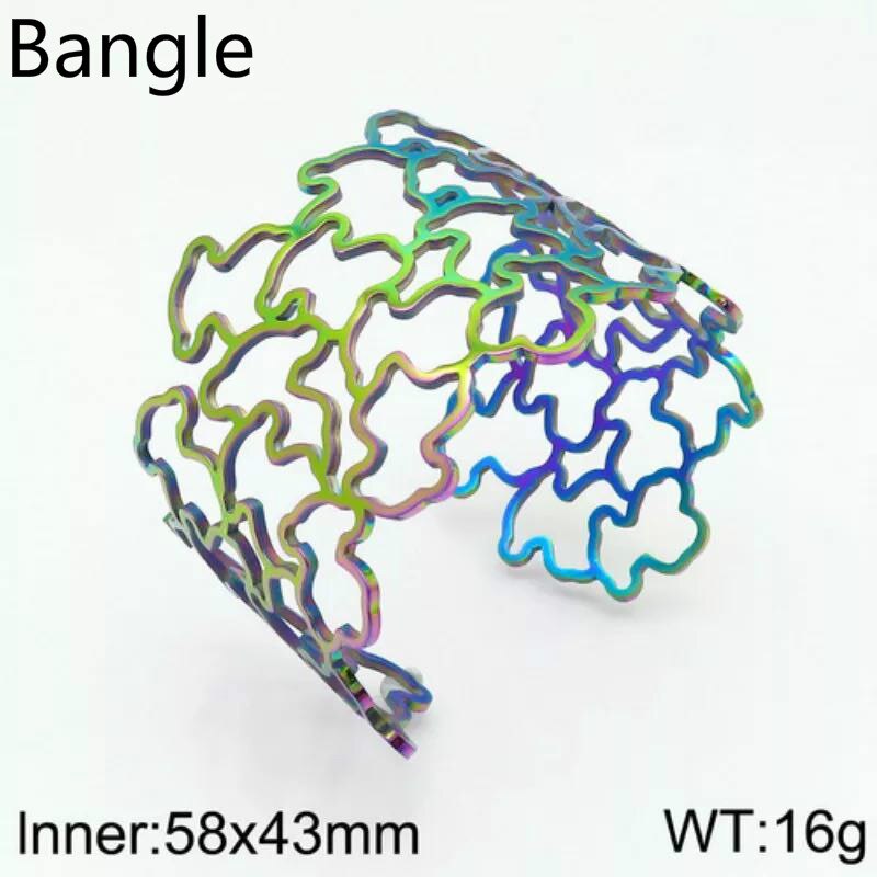 316L Stainless Steel Women Bracelets Bangles Bear Cuff Bangle For Wedding Jewelry Accessories: 4