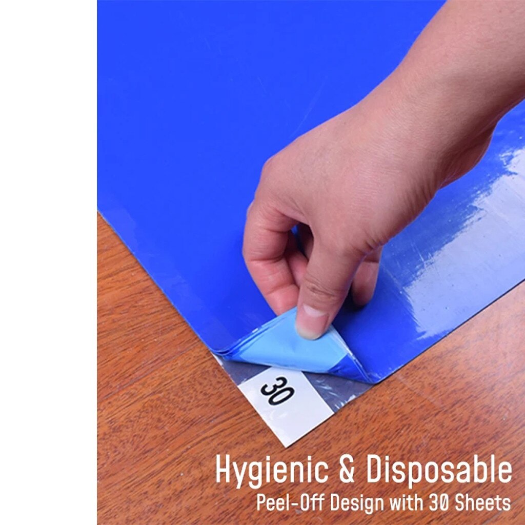 2x Floor Door Mats - 45x60cm - Antibacterial Sticky Pad - Dust & Bacteria Purification - Home Bedroom Carpet