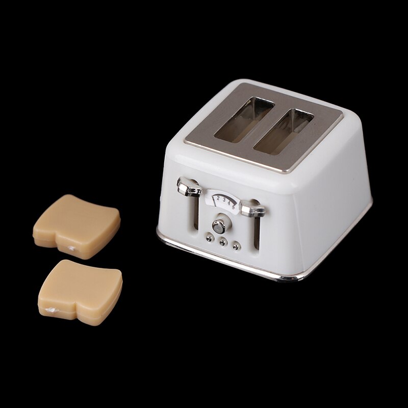 1/12 Scale Dollhouse Bread Machine With Toast Miniature Dollhouse Mini Accessories Cute Decorations Toaster