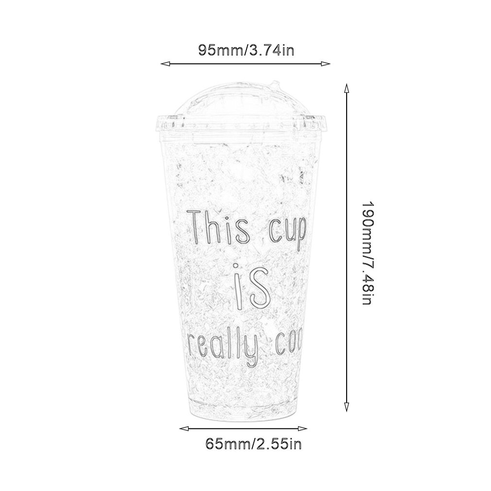 outdoor summer ice cup gel refrigeration double plastic color broken ice cup cold sippy cup custom letter