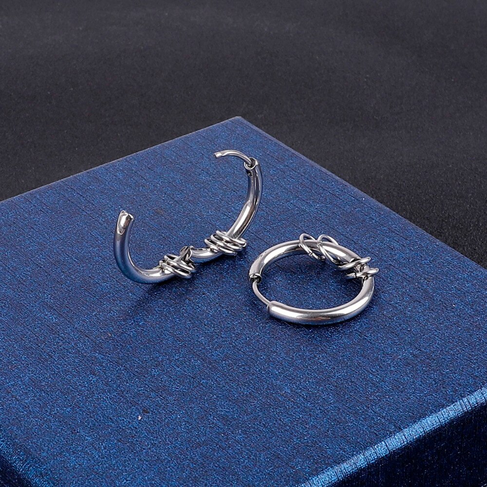 1PC boucles d'oreilles hommes rond titane acier boucles d'oreilles hommes bijoux accessoires Hipster Rock Style Punk cercle boucles d'oreilles hommes