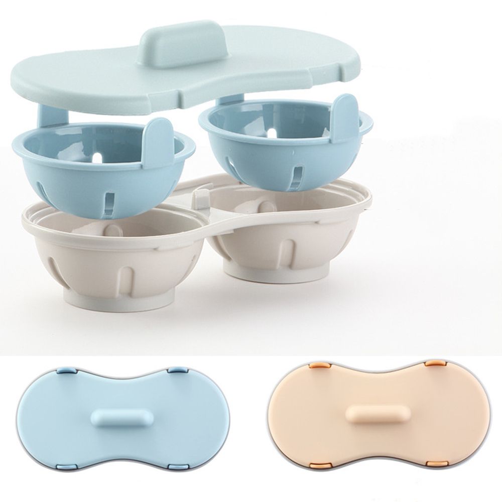 Double Cup Egg Pot Pancake Maker Poaching Pods Boiler Eggs Mold Egg Poacher Microwave Ovens Pan Cooking Tool Kitchen Accesorioes