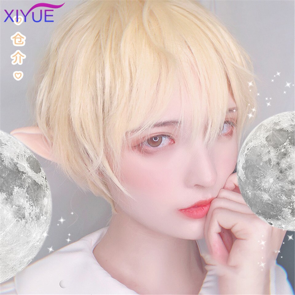 Kort syntetisk parykk for menn pustende brun menn gutt kort rett cosplay menn fest svart varmebestandig syntetisk hår parykk