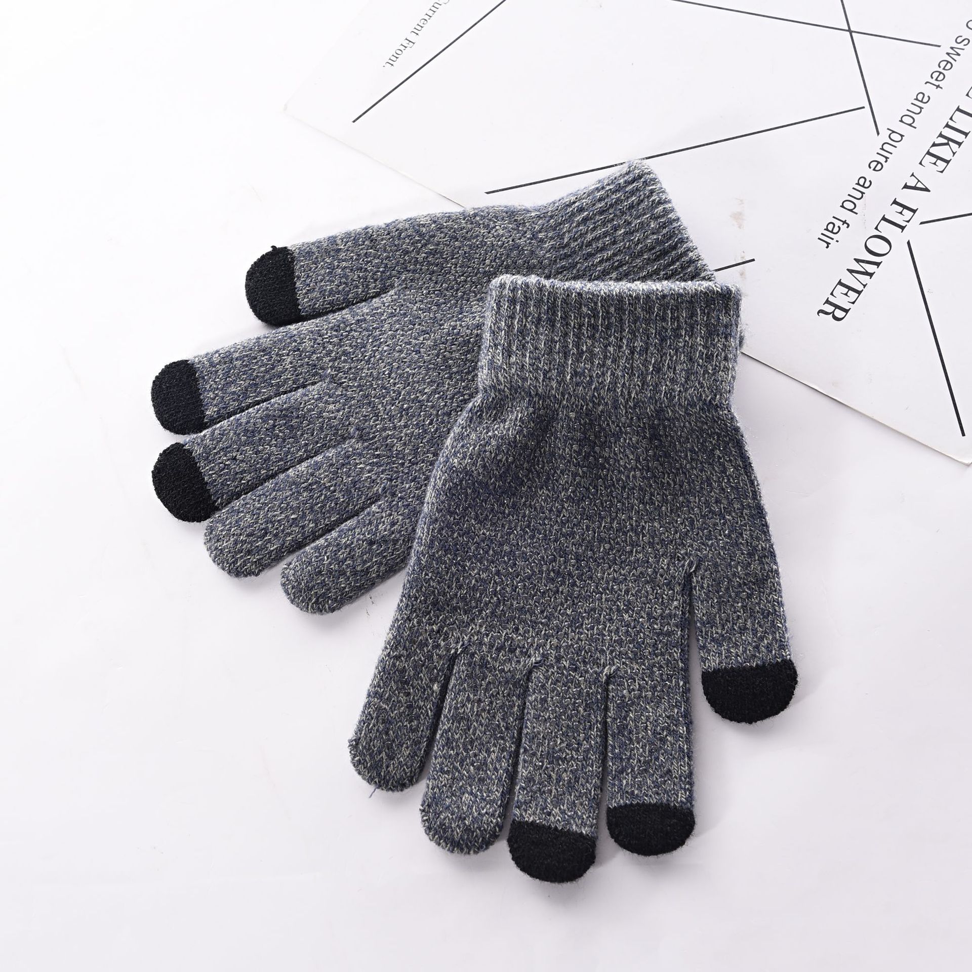 Handschoenen Mannen Effen Eenvoudige Warme Winter Dikkere Volledige Vinger Zachte Trendy Dagelijks Outdoor Touchscreen Wanten Heren Leisure: 6