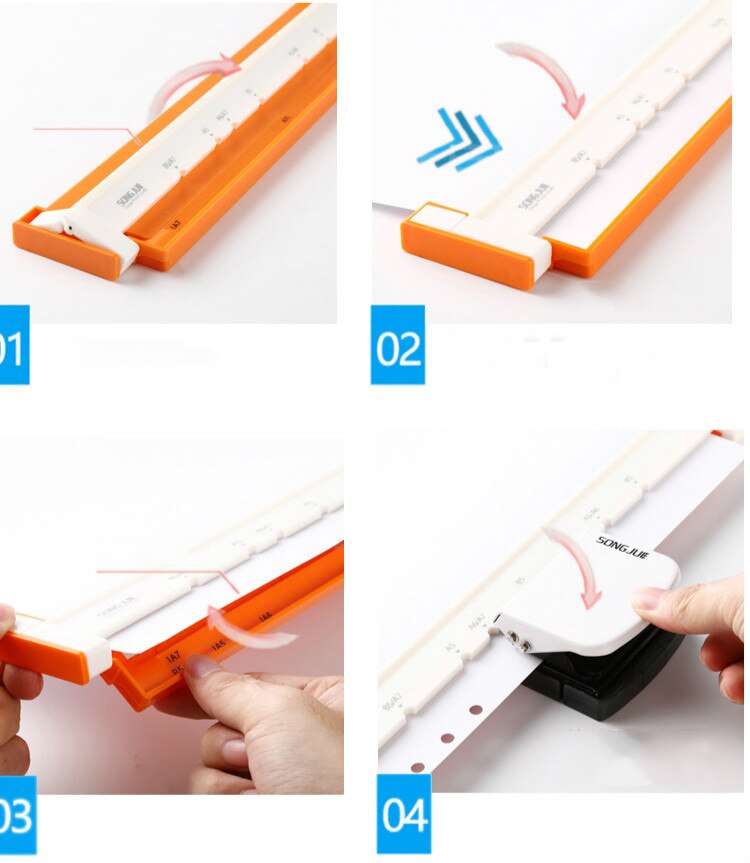 Multi-Functionele Puncher 9-Gat B5 Puncher 6-Perforator A5 A6 A7 Vaste Clip Bos Bos blade Punch Diy Handleiding Puncher