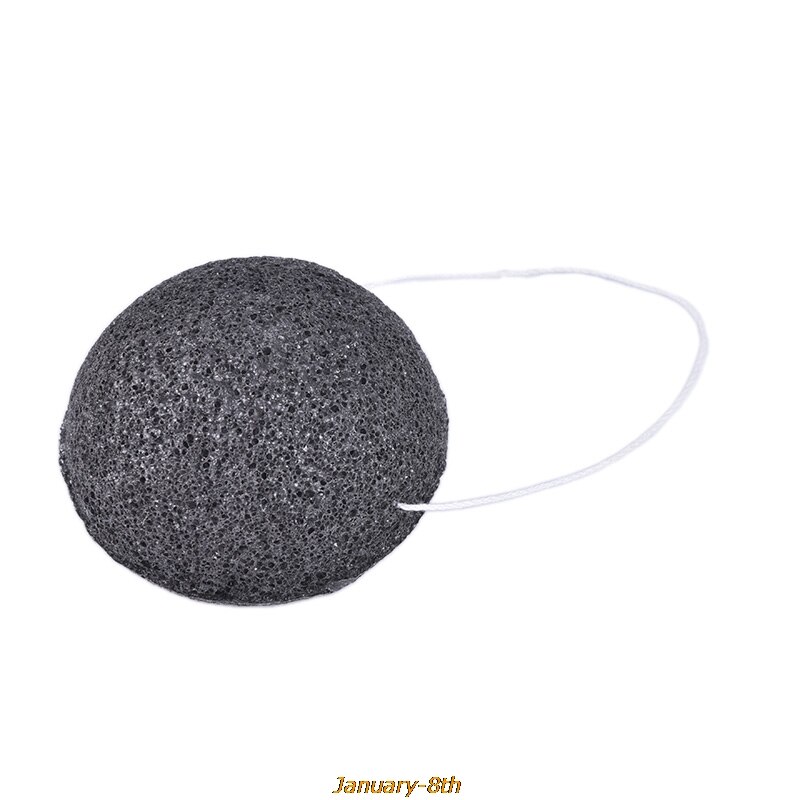Exfoliante limpiar Konjac Esponja Natural Konjac Esponja Konnyaku cara Esponja para limpiar y lavar Esponja, Maquiagem maquillaje Esponja Konjac: Negro