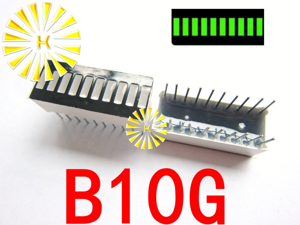 5PCSx 10 segmento verde rojo azul amarillo Jade Verde blanco tubo Digital LED Bar 10*25mm Módulo de pantalla B10G B10R B10BB