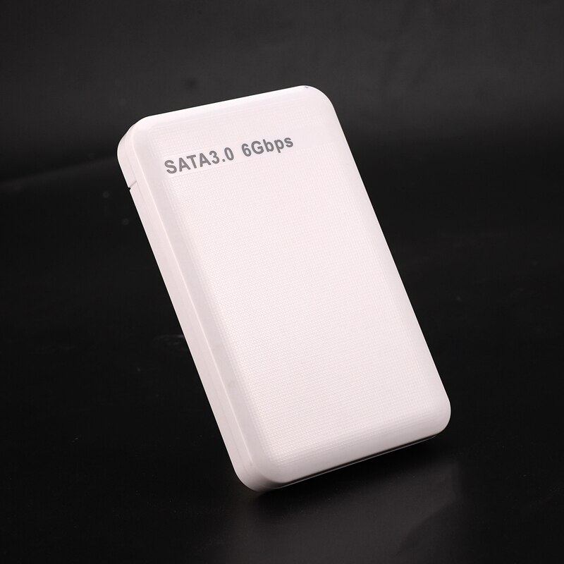 2,5 pulgadas USB3.0 SATA 3,0 unidad de disco duro HDD caja carcasa de disco duro externo portátil herramienta 6Gbps soporte protocolo 3TB UASP-blanco