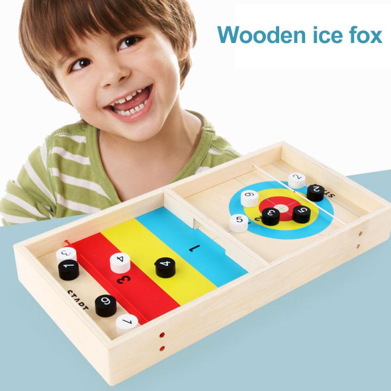 Holz Eisstockschießen Ball freundlicher Spaß Spielzeug eltern-Art-Spiele Sport Tisch Bord Interaktive Spiele Schnelle Schlinge Puck Bord spiele: Default Title