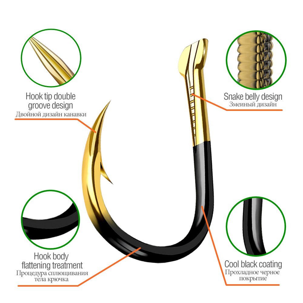 10 stuks vishaak van wolfraamstaal met weerhaak, karpervishaak, enkele cirkel, vishaak, zee-accessoires, uitrusting