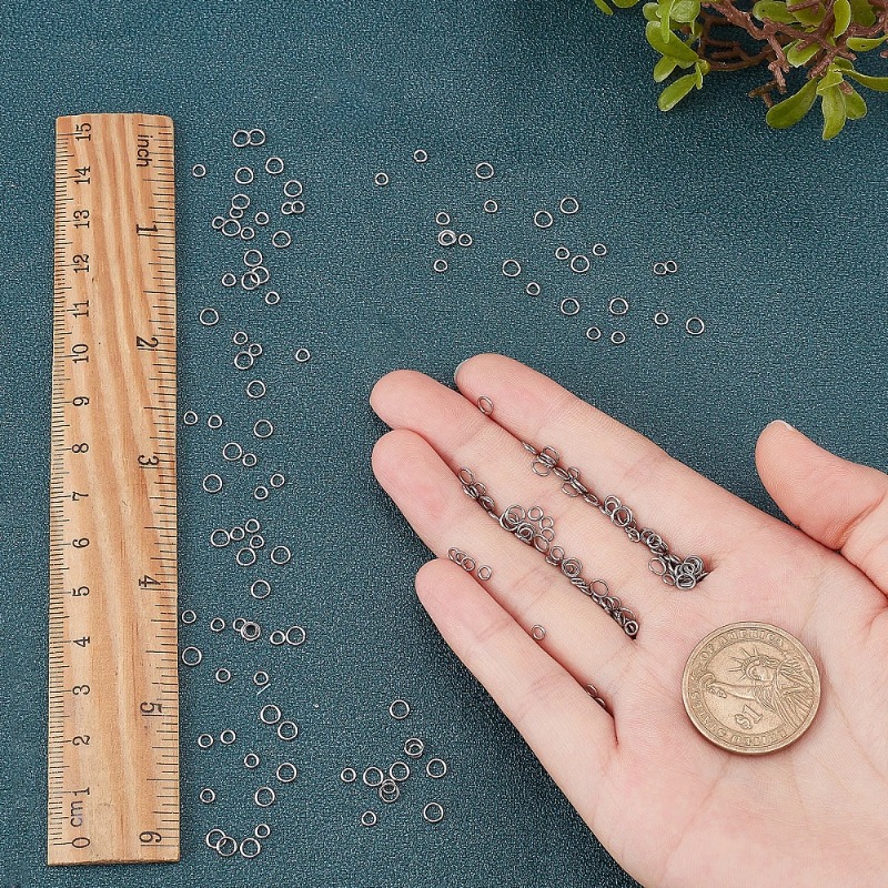 1 doos 1100 st 2 stijl roestvrij staal open ringetjes connectoren koppelring ringetjes bulk voor sieraden maken maliënkolder ring
