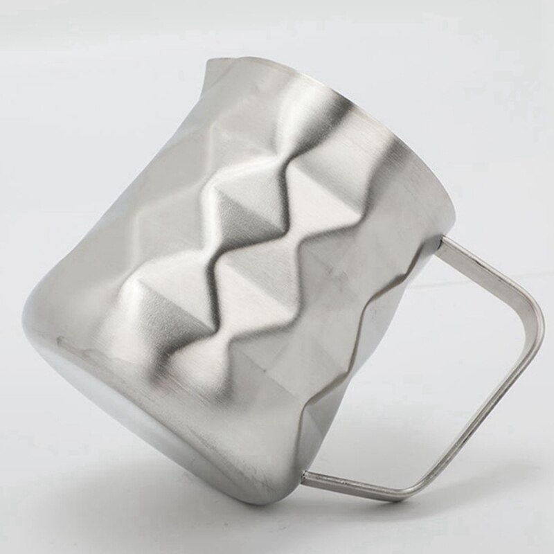 2Pcs Stainless Steel Prismatic Milk Frothing Pitcher Milk Jug 350Ml & 600Ml