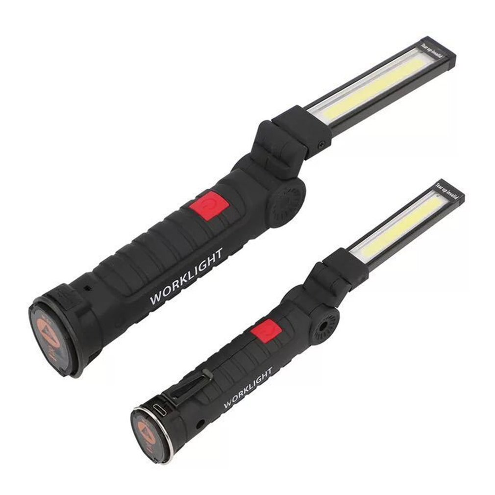 Buiten heldere cob + led oplaadbare draadloze noodwerklamp zaklamp handige inspectielamp draagbare usb opvouwbare