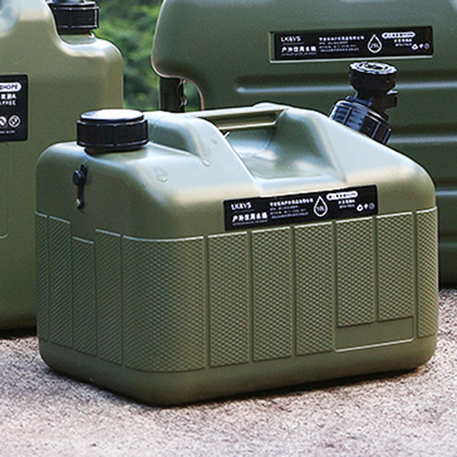 10L Outdoor Hiking Camp Water Bucket Portable Car Driving Water Tank Container Large-caliber Camping Water Canister With Faucet