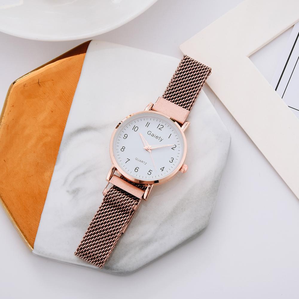 Dameure simple vintage lille urskive ur sød magnet mesh rem sport rose guld armbåndsur reloj mujer
