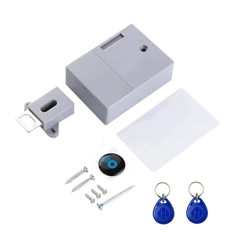 RFID Electronic Cabinet Lock Invisible Hidden Free Opening Intelligent Sensor Smart Lock Locker Wardrobe Drawer Wooden Lock: Default Title