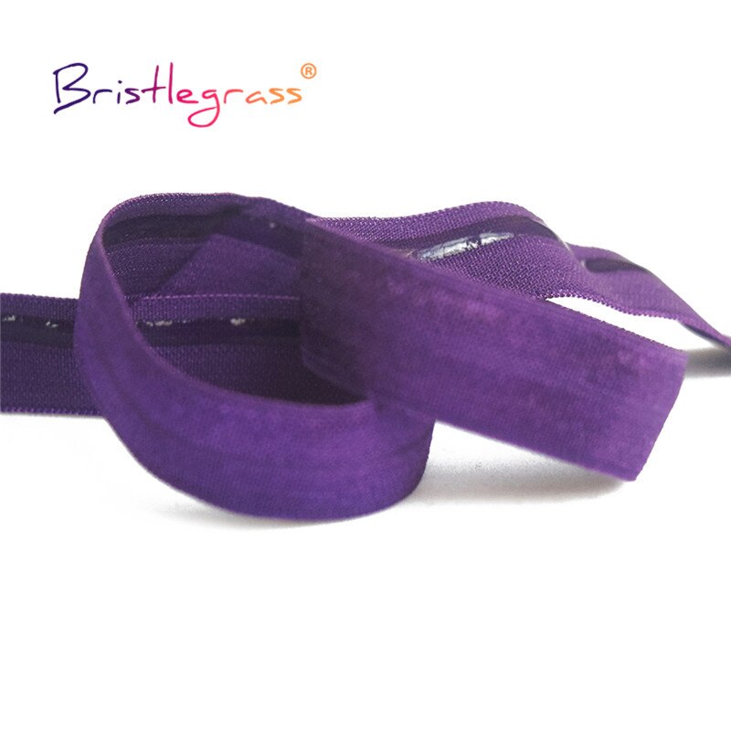 BRISTLEGRASS 2 5 10 Yard 5/8 &quot;15mm Silikon Greifer Shiny Foldover Elastische FOE Spandex Band Band Perücke kleid DIY Nähen Trim: Plum / 10 Yards