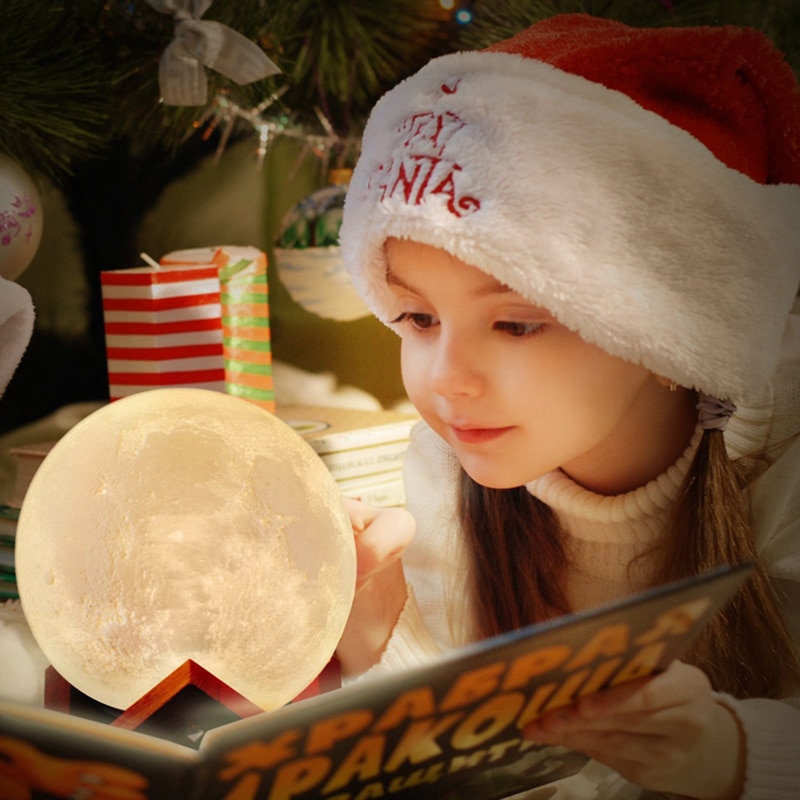 Usb 3d lysarmaturer 8cm 10cm måne lampe svævende natlys led farveskift touch belysning soveværelser lampe