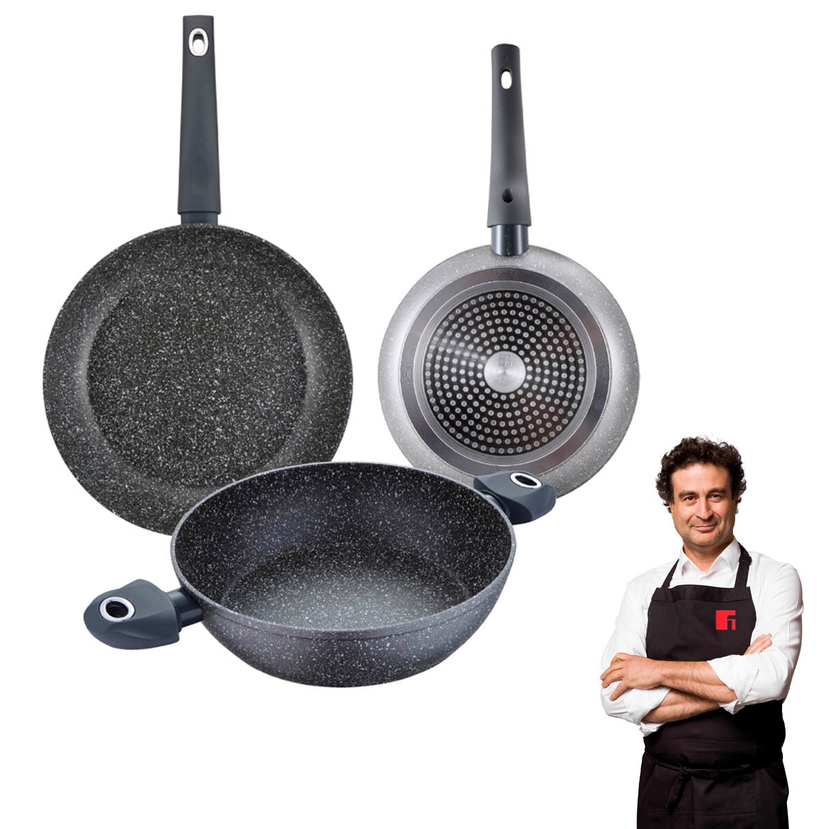 Set of Bergner Orion pans and pans, 4 pieces, forged aluminium, tough, durable, , , non-stick, easy cleaning, Pan, sarten, pans
