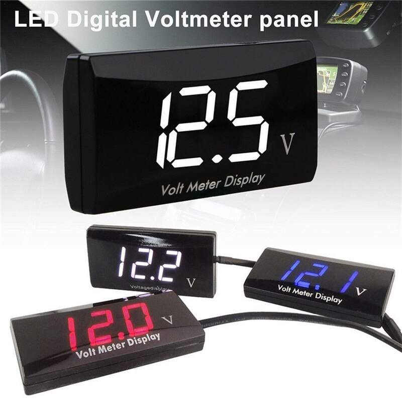 Vattentät digital voltmätare 12v bil båt motorcykel 0.56 tum led display volt spänningsmätare mini tester panel amperemeter voltmeter