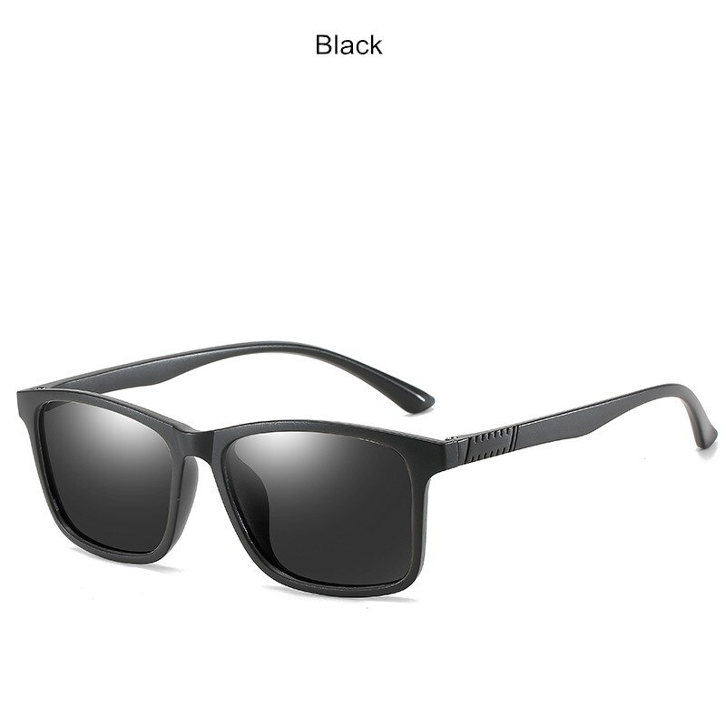 Vierkante heren gepolariseerde zonnebril klassieke vintage anti-reflecterende spiegel zonnebril voor dames  uv400: Zwart