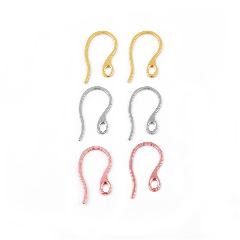100pcs/lot Stainless Steel Gold/Silver Color Earring Hooks French Ear Wires for DIY Earrings Jewelry Making Findings
