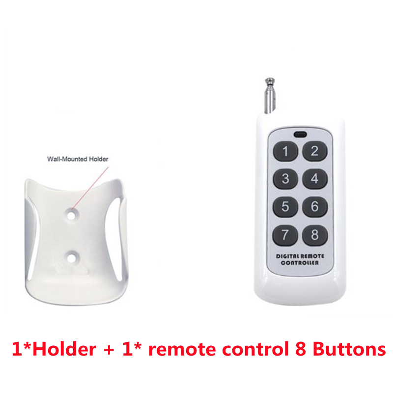 Universal 433Mhz Wireless RF Remote Control Learning Code Transmitter 2/4/6/8 Button Long Range For Smart HomeGarage Door Opener: 8CH add Holder