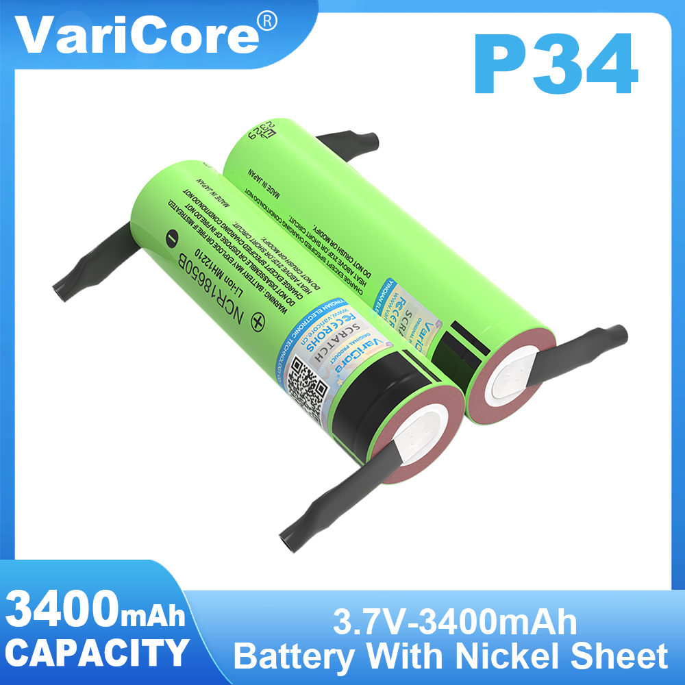 Neuer Original NCR18650B 18650 Li-Ionen-Akku 3400 mAh 3,7 V DIY-Nickelblech-Akkus