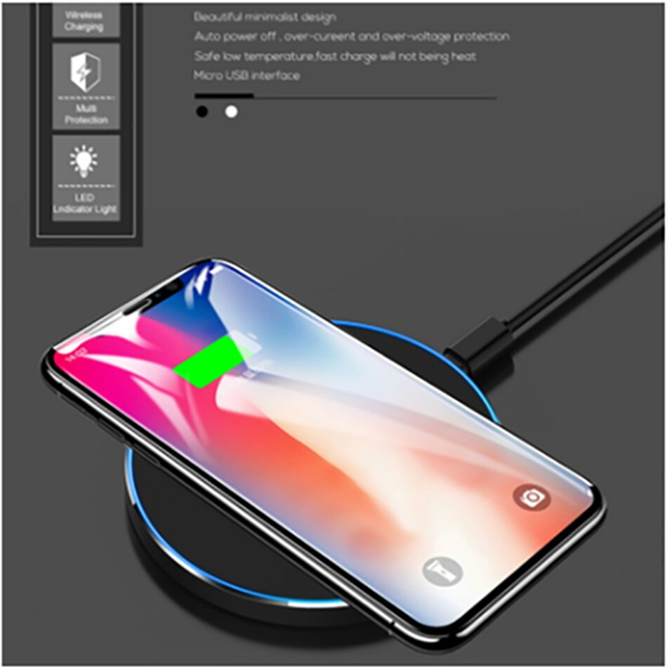 Cargador inalámbrico rápido 20W para Samsung Galaxy S10 S9/S20 S8 S7 S6 Note 9, almohadilla de carga USB Qi para iPhone 12 11 Pro XS Max XR X 8