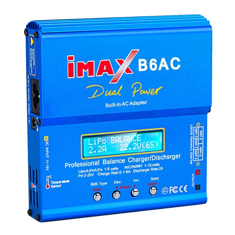 B6 AC IMAX Mini 80W 6A RC Charger Lipo Battery Balance Charger voor Drone Nimh Nicd Battery Balance Charger RC Ontlader EU Plug