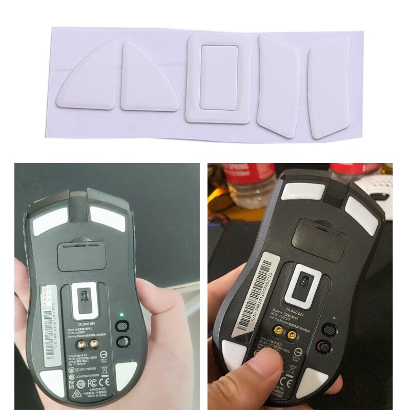 1Set pattini per Mouse Glide piedi tappetini piedini per Mouse adesivo per razer Viper Ultimate MouseWhite bordi curvi arrotondati piedi per topi
