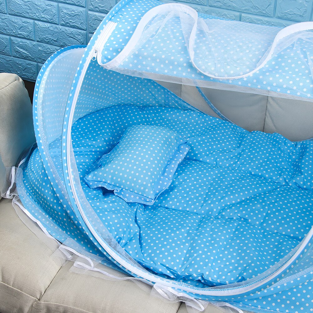 Neugeborenen freundlicher Polyester Faltbare Netz Spielen Zelt Moskito Netto Reise Kleinkind Bett Kissen Reißverschluss freundlicher Baby Krippe Faltbare