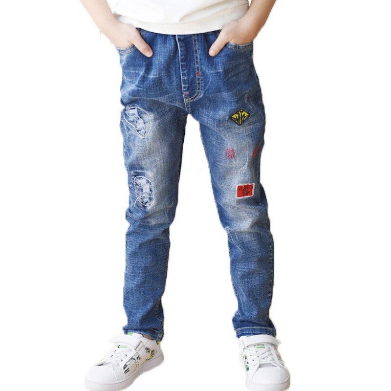 Calças de Brim do menino, meninos de Roupas infantis Calças Jeans Primavera e Outono Crianças Calças 3 4 5 6 7 8 9 10 11 12 13 anos de Idade
