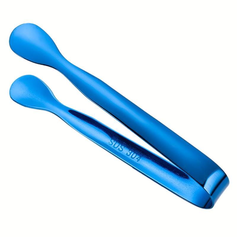 Stainless Steel Ice Cube Clip Ice Tong Bread Food BBQ Clip Barbecue Clip Ice Clamp Tool Bar Kitchen Accessories Food Tongs: Blue
